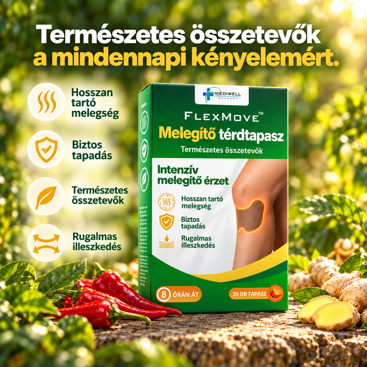 FlexMove™ Melegítő térdtapasz