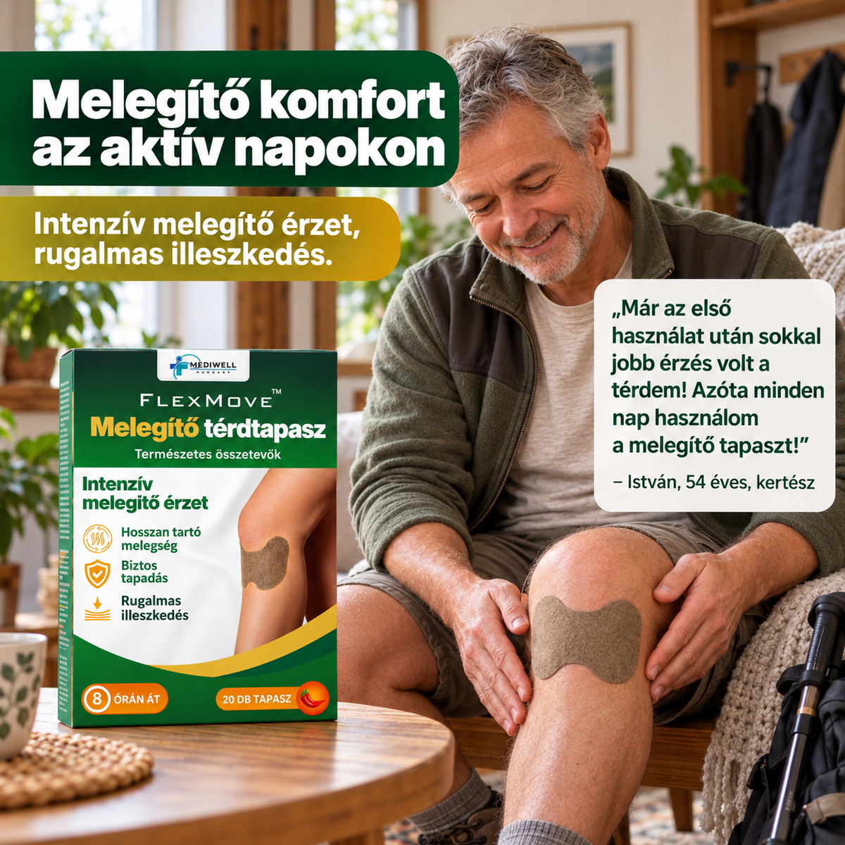 FlexMove™ Melegítő térdtapasz