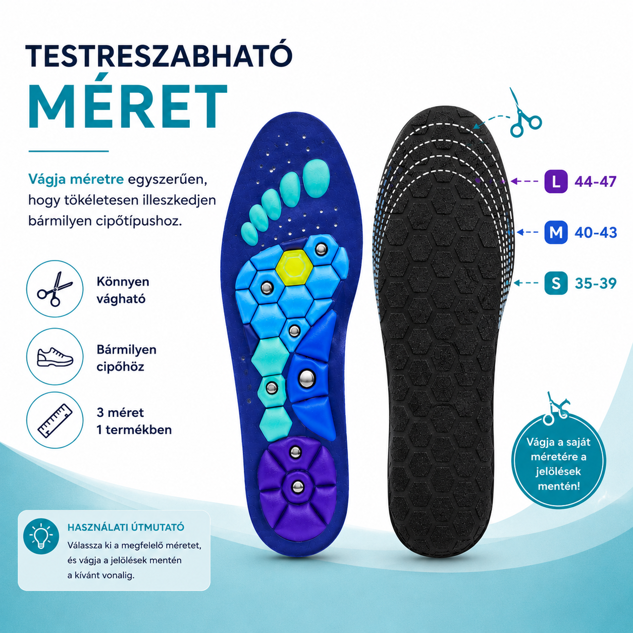 Mediwell MassageWalk™ Mágneses Akupresszúrás Talpbetét