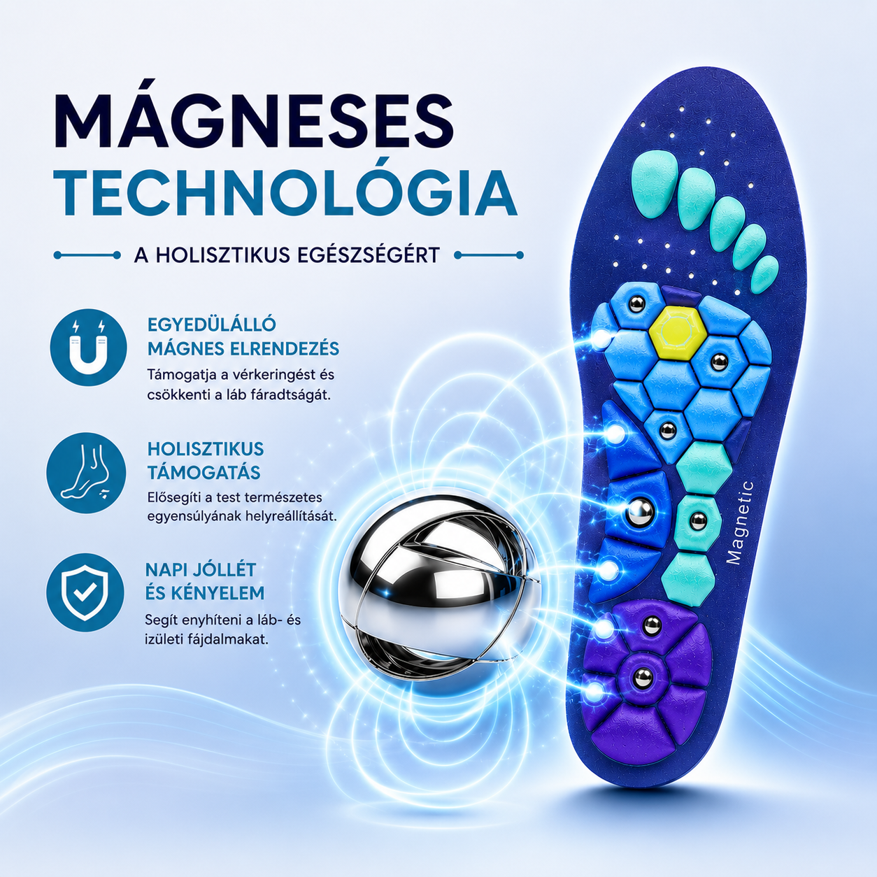 Mediwell MassageWalk™ Mágneses Akupresszúrás Talpbetét